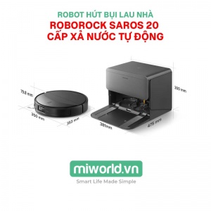 Robot Hút Bụi Lau Nhà Roborock Saros 20 Bản Cấp Xả Nước Tự Động – Bản Quốc Tế