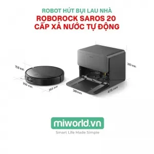 Robot Hút Bụi Lau Nhà Roborock Saros 20 Bản Cấp Xả Nước Tự Động
